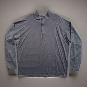 Peter Millar Crown Crafted Mens Pullover Sweater Sz XXL 1/4 Zip Gray Golf